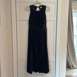 Reiss velvet open back midi dress